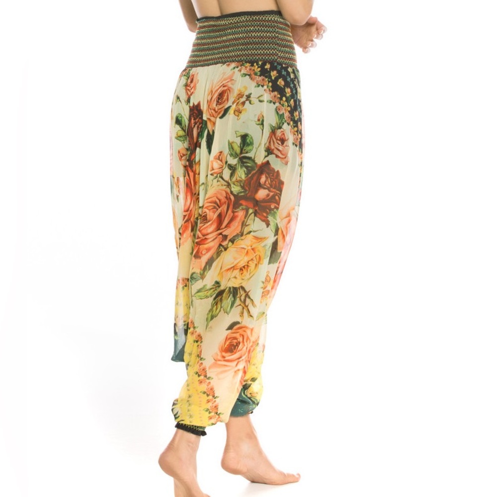NWT AGUA BENDITA Coord matching Provence rose set crop top harem pants M - Picture 2 of 14
